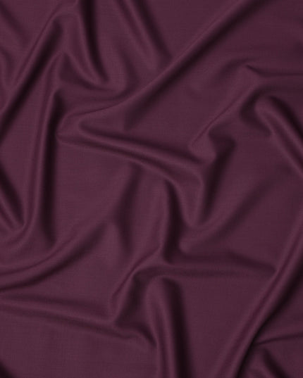 Maroon Plain Super 120's Blended Wool Suiting Fabric, 150 Cms, India-D24971