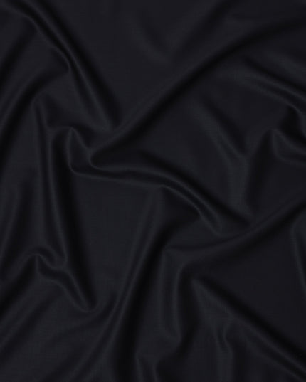 Black Plain Super 120's Blended Wool Suiting Fabric, 150 Cms, India-D24970