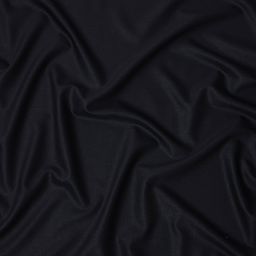 Black Plain Super 120's Blended Wool Suiting Fabric, 150 Cms, India-D24970