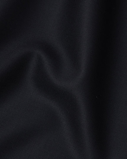 Black Plain Super 120's Blended Wool Suiting Fabric, 150 Cms, India-D24970