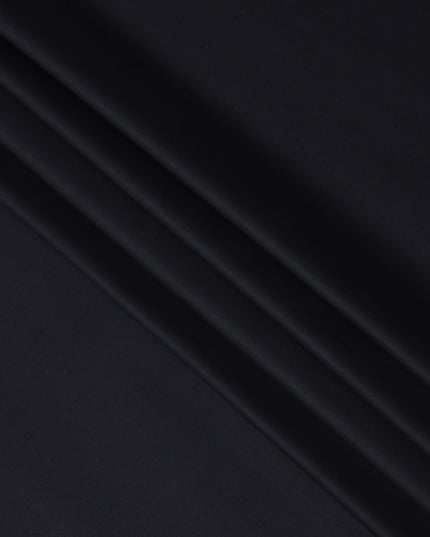 Black Plain Super 120's Blended Wool Suiting Fabric, 150 Cms, India-D24970