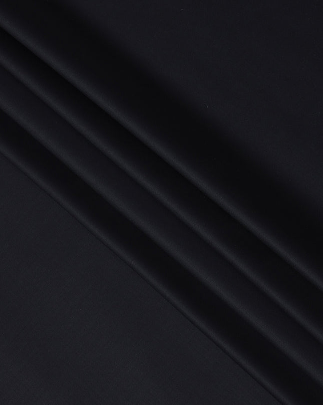 Black Plain Super 120's Blended Wool Suiting Fabric, 150 Cms, India-D24970