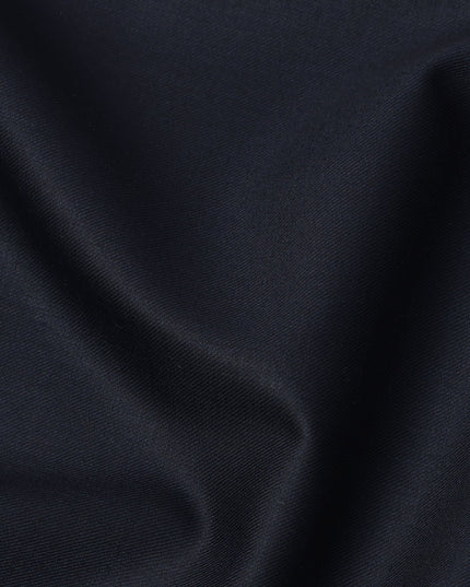 Navy Blue Solid Super 150's Blended Wool Suiting Fabric, 150 Cms, India-D24699