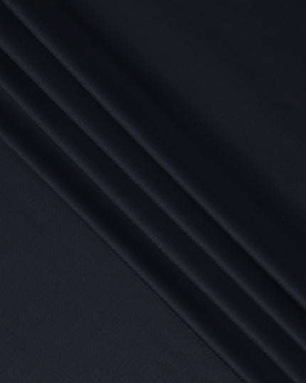 Navy Blue Solid Super 150's Blended Wool Suiting Fabric, 150 Cms, India-D24699