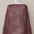 Plum Brown Pure Silk Chiffon Somali Dirac Fabric with Metallic Lurex, 3.5 Mtrs, Width 140 Cms, Made in South Korea-D24530