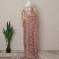 Dusty Rose Premium French 2Tone Chantilly Lace Saree Fabric with Stone Work – 5.5 Meters Length, 110 Cms Width, Imported from France-D25726