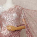 Dusty Rose Premium French 2Tone Chantilly Lace Saree Fabric with Stone Work – 5.5 Meters Length, 110 Cms Width, Imported from France-D25726