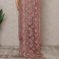 Dusty Rose Premium French 2Tone Chantilly Lace Saree Fabric with Stone Work – 5.5 Meters Length, 110 Cms Width, Imported from France-D25726