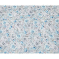 Grey and Aqua Blue Floral Printed Viscose Georgette Fabric with Soft Pastel Blossoms and Leafy Detailing, 110 Cms Width, Made in India-D25871