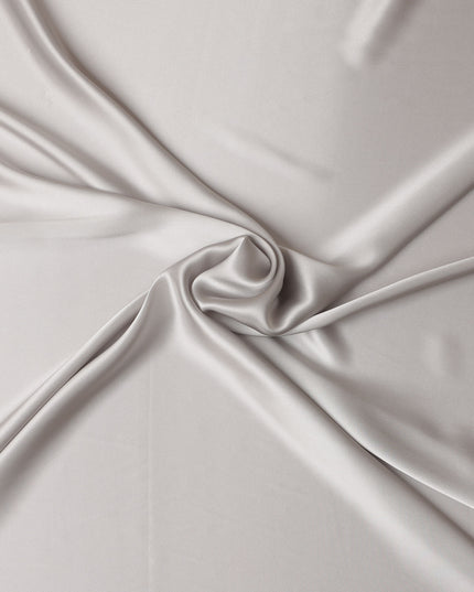 Silver Grey Premium Pure Silk Satin Fabric with Smooth Glossy Finish and Elegant Flow, 110 Cms Width, Made in China-D25922