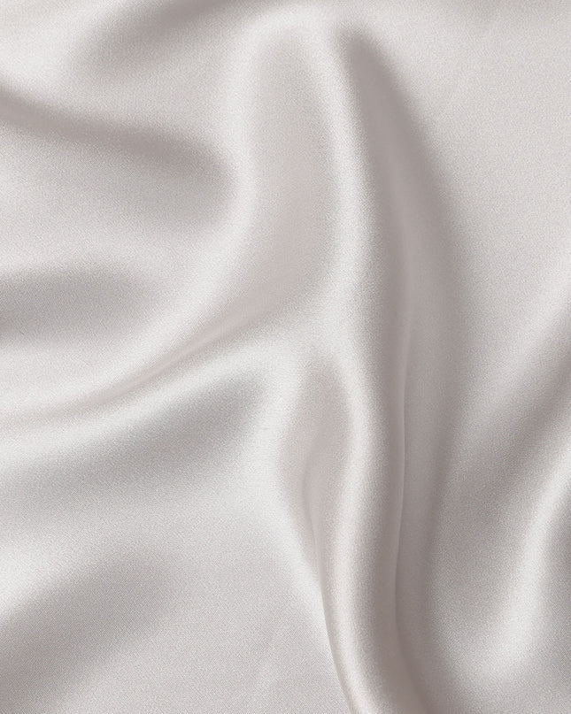 Silver Grey Premium Pure Silk Satin Fabric with Smooth Glossy Finish and Elegant Flow, 110 Cms Width, Made in China-D25922