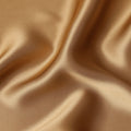 Golden Beige Premium Pure Silk Satin Fabric with Smooth Glossy Finish and Fluid Drape, 110 Cms Width, Made in China-D25920