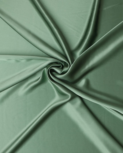 Sage Green Premium Pure Silk Satin Fabric with Smooth Lustrous Finish and Elegant Fluidity, 110 Cms Width, Made in China-D25924