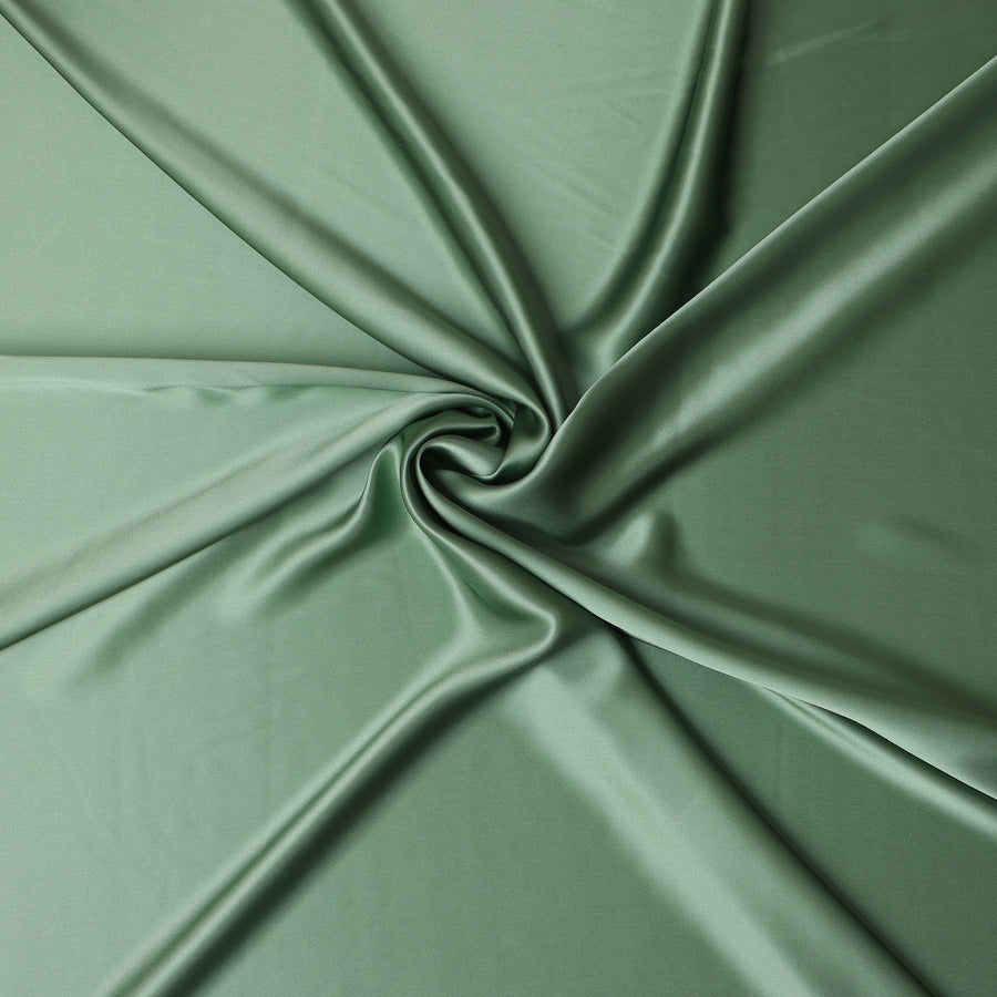 Sage Green Premium Pure Silk Satin Fabric with Smooth Lustrous Finish and Elegant Fluidity, 110 Cms Width, Made in China-D25924