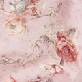 Baby Pink Floral Printed Viscose Cotton Fabric, 110 Cms Width, India-D24824