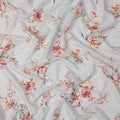 Light Blue Floral Printed Viscose Cotton Fabric, 110 Cms Width, India-D24823