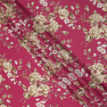 Red Floral Pure Silk Crepe Fabric 110cm - 1104751