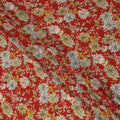 Red Floral Pure Silk Crepe Fabric 110cm - 1104805