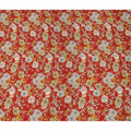 Red Floral Pure Silk Crepe Fabric 110cm - 1104805
