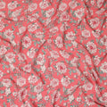 Pink Floral Pure Silk Crepe Fabric 110cm - 1104836