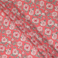 Pink Floral Pure Silk Crepe Fabric 110cm - 1104836