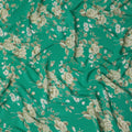 Green Floral Pure Silk Crepe Fabric 110cm - 1104867