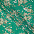 Green Floral Pure Silk Crepe Fabric 110cm - 1104867