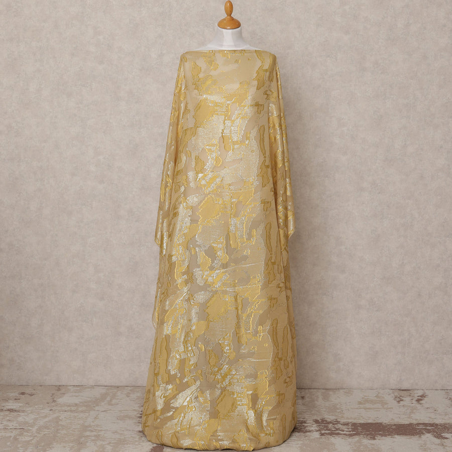 قماش ديراك من الحرير الصومالي التجريدي، من لوركس معدني ذهبي فرنسي، بطول 3.5 متر، وعرض 140 سم، صنع في فرنسا - D24755