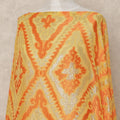 Orange Geometric Fransawi Silk Chiffon Dirac Lurex