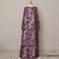 Purple Fransawi Metallic Lurex Floral Somali Silk Chiffon Dirac Fabric – 3.5 Meters, Width 140 cm, Made in France-D24754