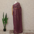 Wine Purple Metallic French Chiffon Saree 5.5 Meters Length 110 Cms Width Lightweight Printed Elegant Party Wear Soft Flowy Fabric Premium Quality Without Blouse Piece-D28729 Regal Fabrics