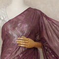 Wine Purple Metallic French Chiffon Saree 5.5 Meters Length 110 Cms Width Lightweight Printed Elegant Party Wear Soft Flowy Fabric Premium Quality Without Blouse Piece-D28729 Regal Fabrics