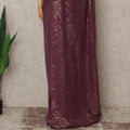 Wine Purple Metallic French Chiffon Saree 5.5 Meters Length 110 Cms Width Lightweight Printed Elegant Party Wear Soft Flowy Fabric Premium Quality Without Blouse Piece-D28729 Regal Fabrics