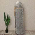 Grey French Metallic Chantilly Lace Saree