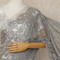 Grey French Metallic Chantilly Lace Saree