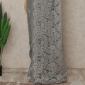 Grey French Metallic Chantilly Lace Saree