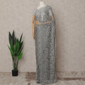 Silver Grey Premium French Metallic Chantilly Lace Saree – 5.5 Meters Length, 110 Cms Width, Crafted in France-D26115