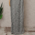 Silver Grey Premium French Metallic Chantilly Lace Saree – 5.5 Meters Length, 110 Cms Width, Crafted in France-D26115