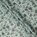Mint Green Botanical Leaf Floral Print Pure Linen Fabric, Elegant Nature Inspired Printed Linen Material for Apparel Sewing Dressmaking Craft Textile, 140 Cms Width, Made In India-D28422