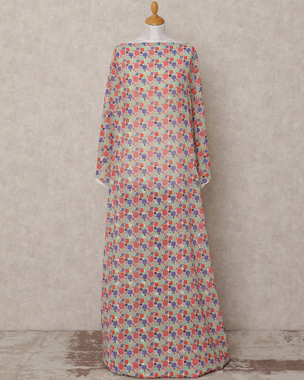 قماش ديراك من القطن الصومالي التقليدي بطبعة هندسية متعددة الألوان، 3.5 متر، عرض 140 سم، صنع في الهند - D24708