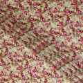 Pink Floral Jacquard Viscose Crepe 110cm