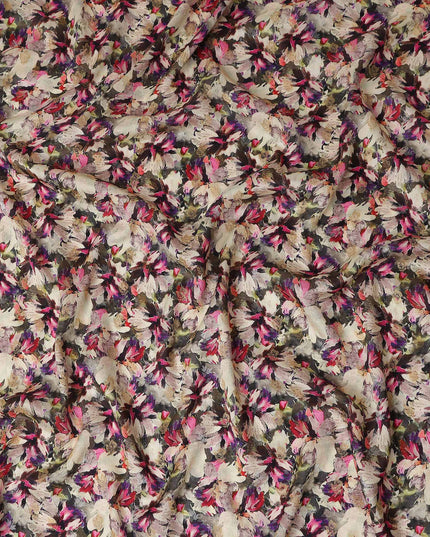 Multicolor Abstract Floral Jacquard Viscose Crepe 110cm