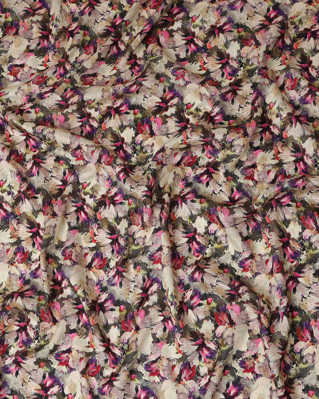 Multicolor Abstract Floral Jacquard Viscose Crepe 110cm