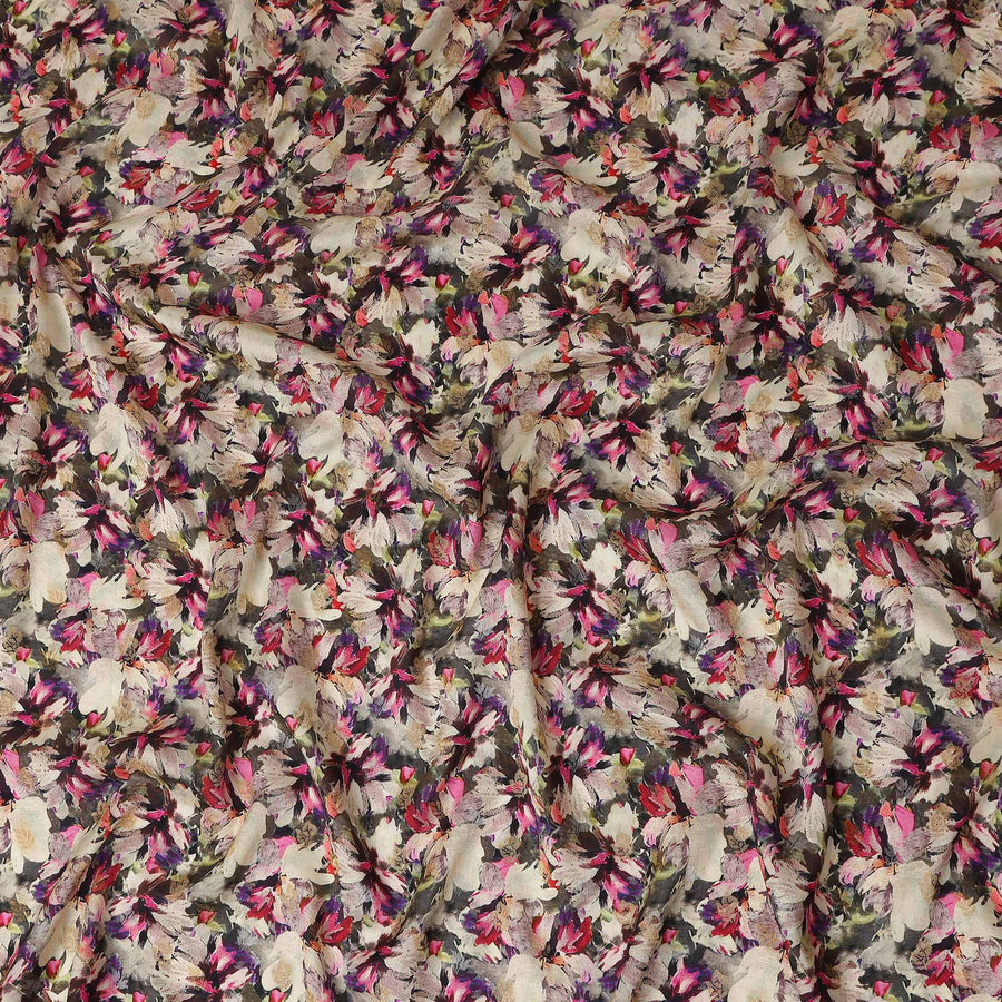 Multicolor Abstract Floral Jacquard Viscose Crepe 110cm