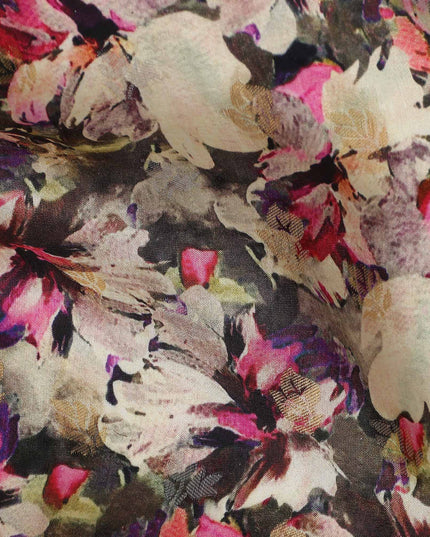 Multicolor Abstract Floral Jacquard Viscose Crepe 110cm