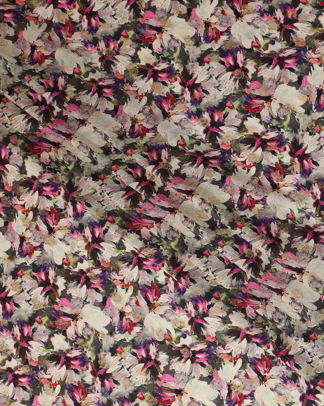 Multicolor Abstract Floral Jacquard Viscose Crepe 110cm