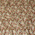 Beige Abstract Floral Jacquard Viscose Crepe 110cm