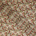 Beige Abstract Floral Jacquard Viscose Crepe 110cm