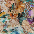 Beige Abstract Floral Jacquard Viscose Crepe 110cm