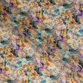 Beige Abstract Floral Jacquard Viscose Crepe 110cm